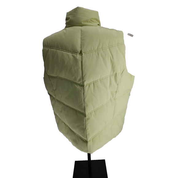 Zeroxposur Woman Quilted Puffer Vest Size 1X Neon Green Down Feathers Zip Snap - Picture 3 of 10